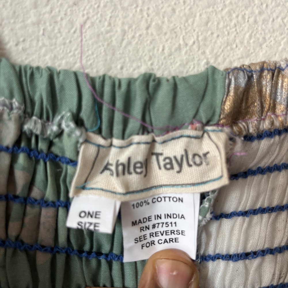 Ashley Taylor Patchwork Dress Strap Smock Boho Festival Hippie Colorful OS New - Picture 8 of 16